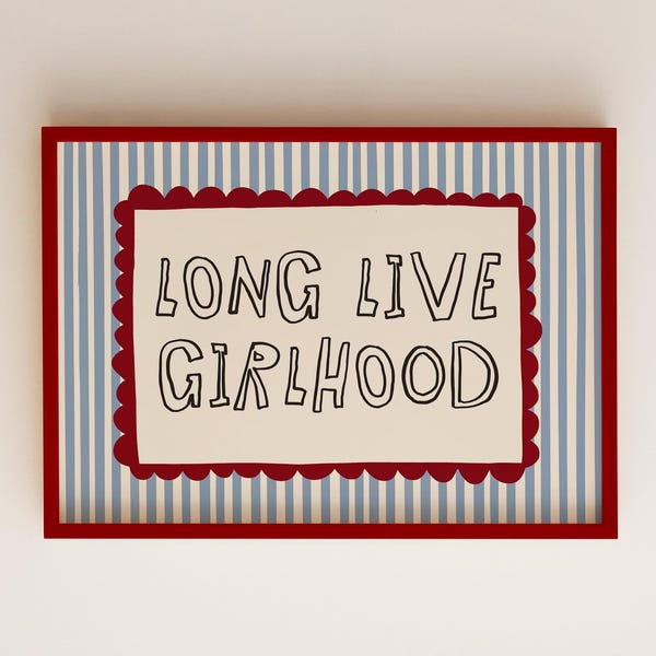 Long Live Girlhood Poster | Retro Feminine Wall Art (Digital Download)
