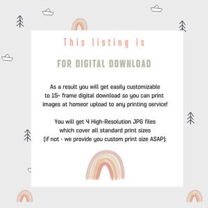 May include: A digital download listing with text that reads "This listing is FOR DIGITAL DOWNLOAD". The listing includes customizable images for printing, with 4 high-resolution JPG files covering standard print sizes.