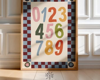 Colorful Numbers Poster for Kids – Educational Counting Print for Playroom or Classroom (Instant Download)