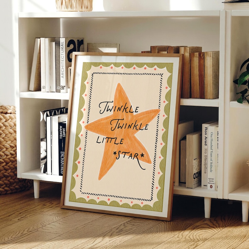 Twinkle Twinkle Little Star Poster – Whimsical Nursery Wall Art ...