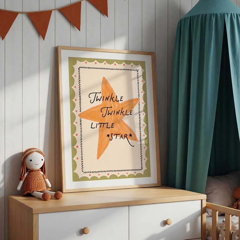 Twinkle Twinkle Little Star Poster – Whimsical Nursery Wall Art ...