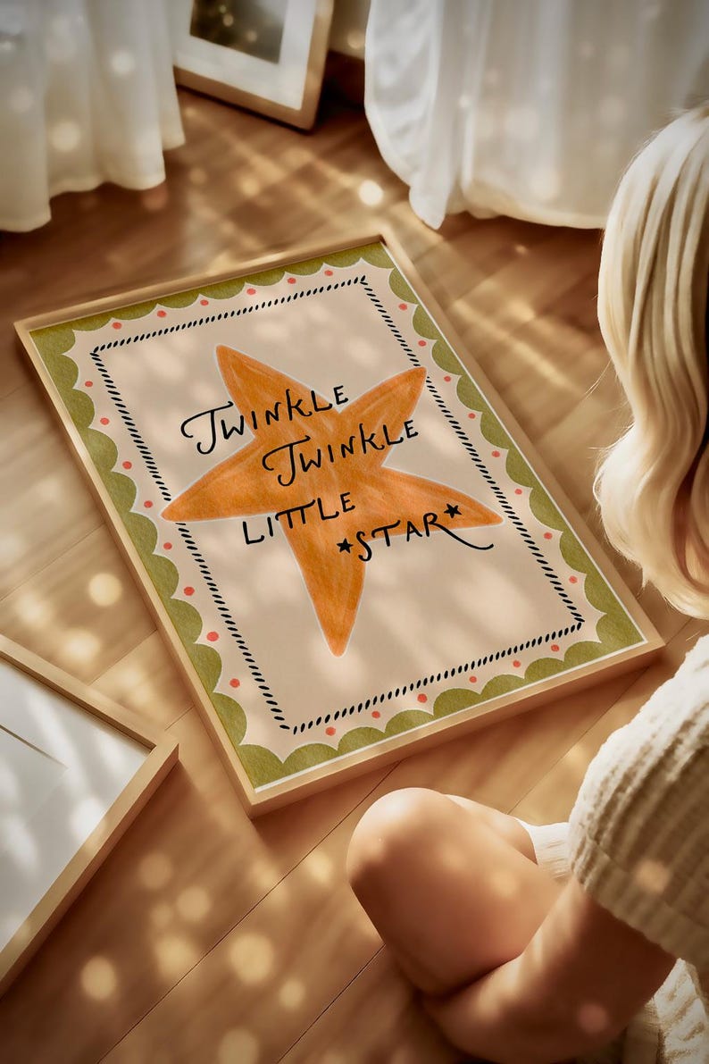 Twinkle Twinkle Little Star Poster – Whimsical Nursery Wall Art ...