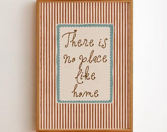 No hay lugar como el hogar (lámina), regalo para agentes inmobiliarios, arte mural de estilo rústico vintage, póster con cita inspiradora para un hogar acogedor, decoración rústica para la entrada, descarga digital.