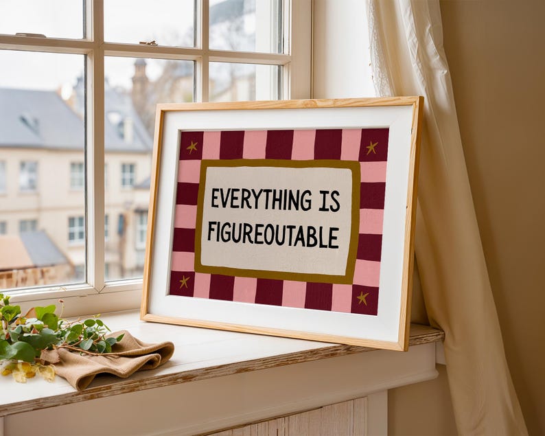 Everything is Figureoutable Wall Art Print, Bold Typography Poster ...
