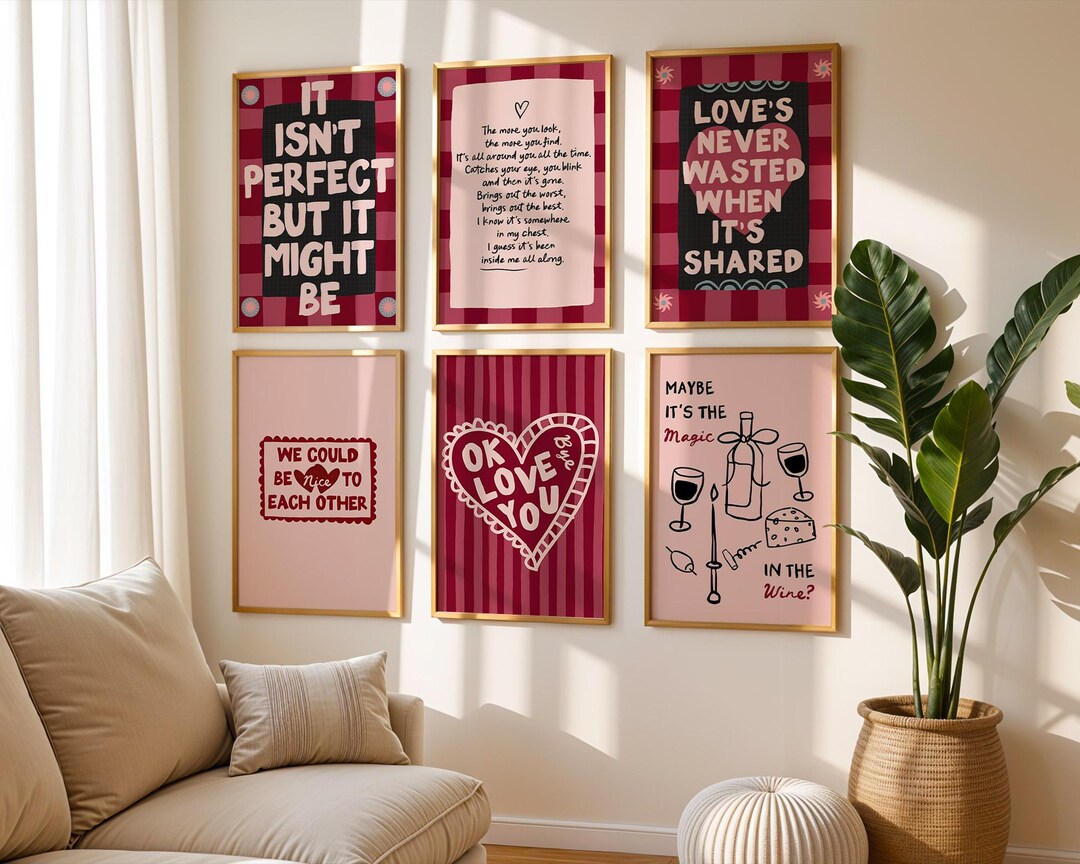 Olivia Dean Prints Bundle Of 6 Song Lyrics Wall Art Valentines Gift 