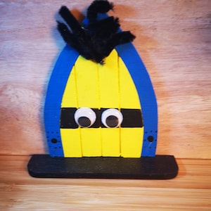 Minion Fairy Doors & Wooden Sign *SALE* ~ Hanging Decoration ~  Dave ~ Yellow Minion ~ Plaque ~ Angry Minion - Purple ~