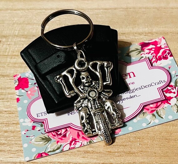 Sons of Anarchy Necklace Keyring ~ Keychain ~ Skull Rider