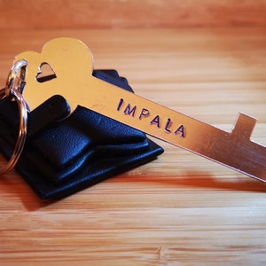 Impala Key Supernatural Inspired Keyrings ~ Keychain ~ Hand Stamped ~ Hunter ~ Baby ~ Dean Winchester ~TV Show ~ Stocking Filler ~