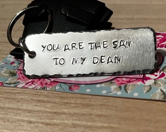 You are the Sam to My Dean Keyring ~ Keychain ~ Hand Stamped ~ Demons I Get ~ People Skills Are Rusty ~ Castiel ~ Supernatural ~ Dean to Sam
