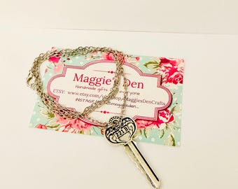 Sherlock Inspired Key Necklace:~ Pendant ~ Sherlocked ~ 221b ~ TV Show