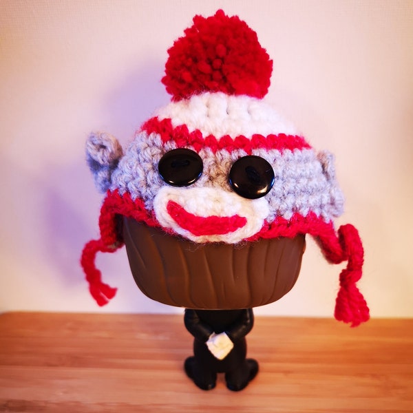 Sock Monkey Hats For Funko Pops ~ Supernatural ~ Green Arrow ~ Misha Collins ~ Castiel ~ Stocking Filler ~ Secret Santa ~ Christmas ~