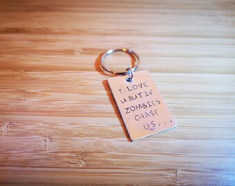 Walking Dead Keyring:~ Keychain ~ Hand Stamped ~ Comic ~ Zombies ~ Apocalypse ~ Walker Bait ~ World Beyond