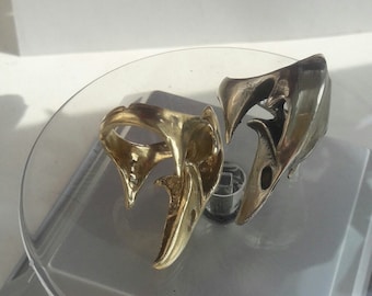 Anillo de calavera de cuervo, plata de ley 925, anillo mágico ocultista, anillo de bruja, calavera de latón, animal tótem cuervo. Anillo de calavera steampunk de plata de ley 925.