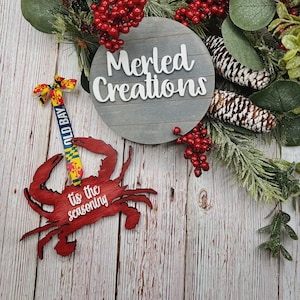 Tis The Seasoning Christmas Ornament, Maryland Christmas Ornament, Crab Christmas Ornament, Tree Decoration, Maryland Flag, Maryland Crab