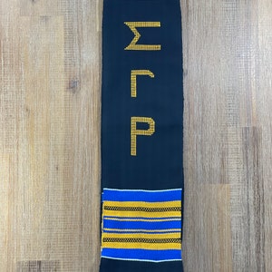 Handwoven Kente Cloth - SIGMA GAMMA RHO - Stole Sash - Black
