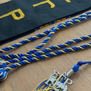 Graduation Set - Handwoven Kente Cloth - Sigma Gamma Rho - Graduation Stole Sash + Cord + Tassel