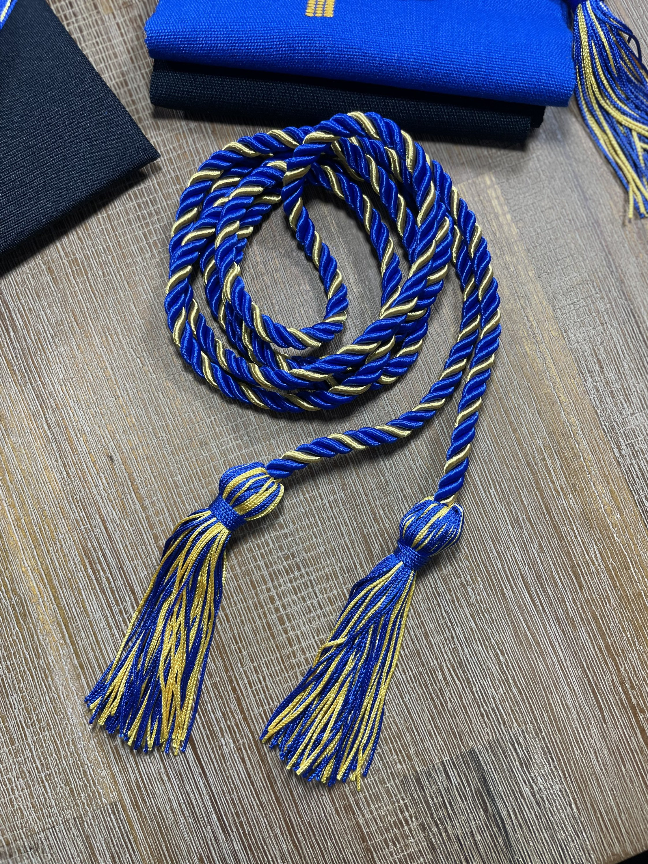 Royal Blue and Gold Graduation Honor Cords