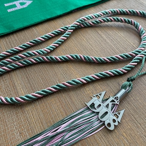 Conjunto de graduación - Tela Kente tejida a mano - Alpha Kappa Alpha - También conocido como: Faja + Cordón + Borla para estola de graduación