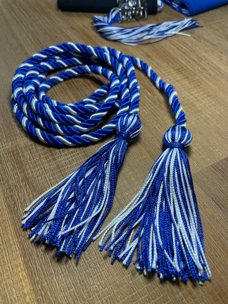 Royal Blue Ribbon In Graduation Graduation Cord - Royal Blue and White - Etsy