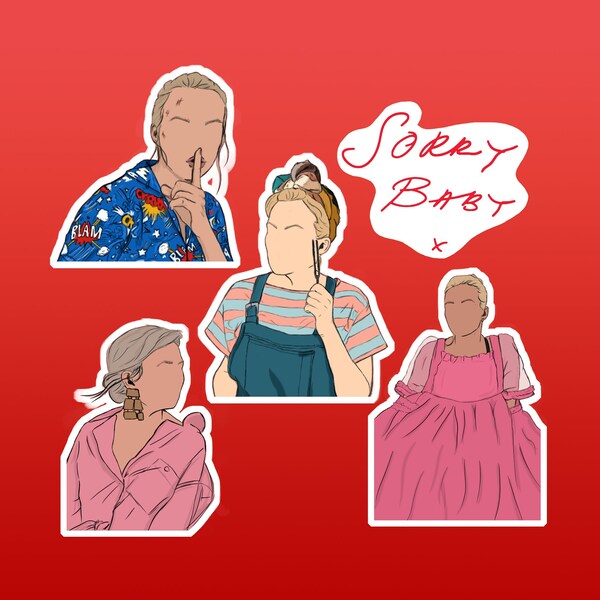 Villanelle Killing Eve hand drawn outfit stickers 5 pack high quality gloss finish