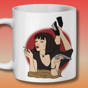 PULP FICTION Mia Wallace 11oz Ceramic Mug, Movie Merch, Movie Mug, Gift Idea, Mug gift, Movie gift ideas, Cult Classic, 90s Movie, LGBTQ
