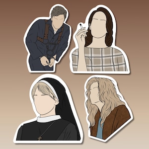 AHS ASYLUM Character Gloss Sticker Pack American Horror Story, Jessica Lange, Sarah Paulson, Lil Rabe,  Fan Art 5 High Quality Gloss Sticker