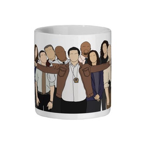 Brooklyn 99 Cast Ceramic Mug 11oz TV Show, Brooklyn 99 Characters, Funny gift idea, Jake Peralta, Captain Holt, Funny Mug Design