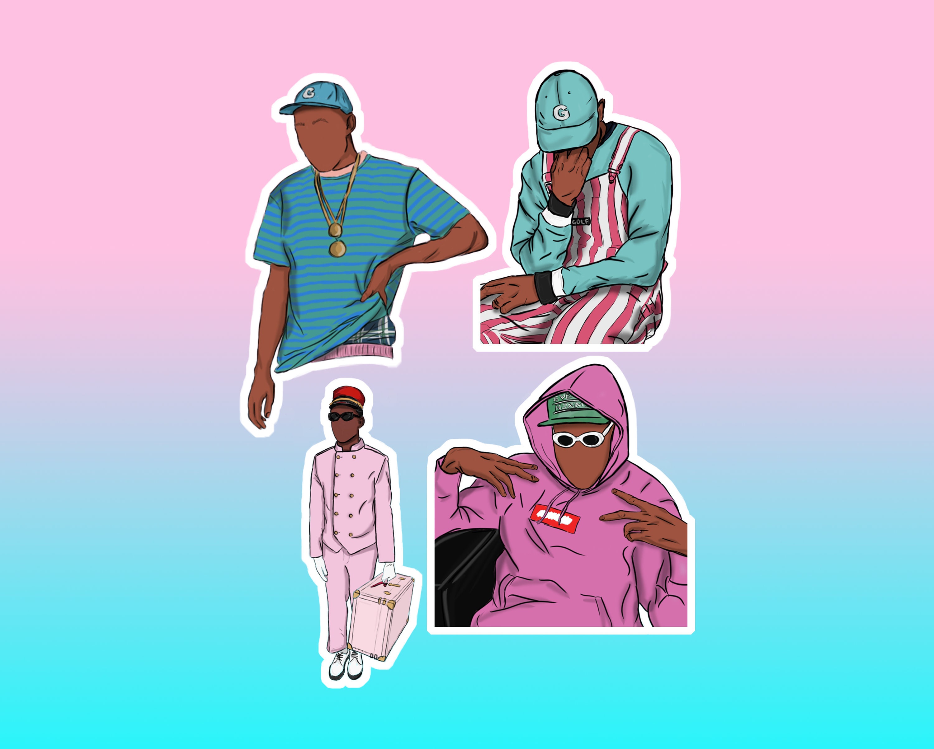 TYLER THE CREATOR Pack of 4 Stickers 