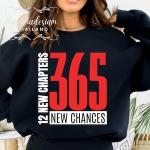 Happy New Years 12 New Chapters 365 New Chances PNG Simple New Years Png New Year Sublimation Png Trendy Retro New Years