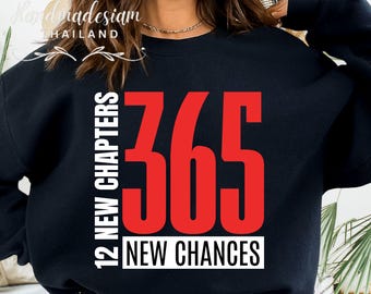 Nowy Rok PNG: 365 nowych szans, retro design (pobranie cyfrowe)