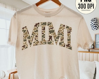 Olive Camo Mimi PNG, Varsity Grandma Shirt Design (Digital Download)