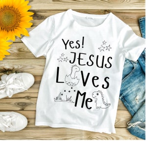 Jesus Loves Me Kids Tshirt SVG, Christian Shirts Cut File For Kids, Biblical Toddler Tee Design, Kids Jesus Sublimation, Bible Verse PNG