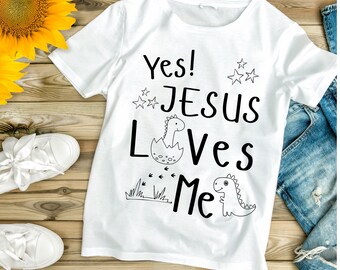 Jesus Loves Me Kids T-shirt SVG: Christian Toddler Tee Design (Digital Download)