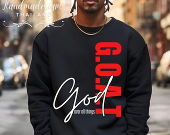 GOAT God Over All Things PNG SVG, Christian Shirt Design, Faith Based Quote, Bible Verse Typography, Jesus Png