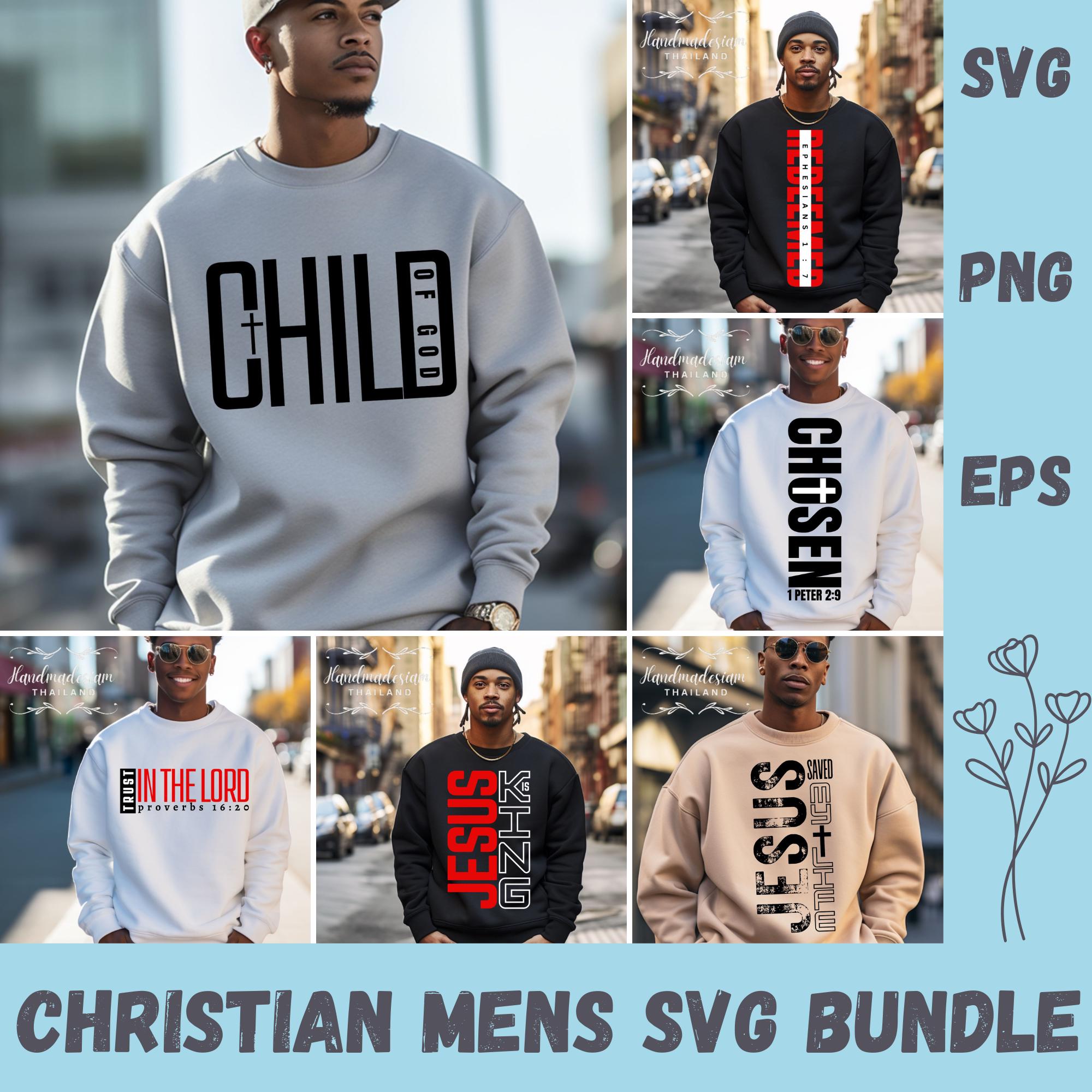 Christian Men's SVG Bundle | Religious Quote PNG l Easter Christian Png l Christian SVG bundle l Christmas Christian Svg l Jesus Sweatshirt