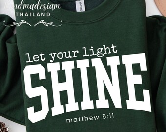 Let Your Light Shine Matthew 5:16 Bible Verse Design PNG SVG