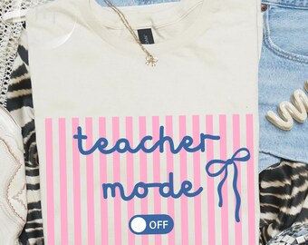 PNG Modo profesor desactivado / Diseño de verano de profesora coqueta y adorable / PNG de sublimación para profesora