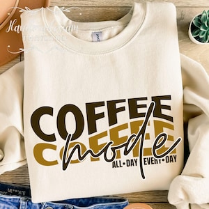 Kaffee-Modus SVG PNG: Retro Mom Life Design (Digitaler Download)