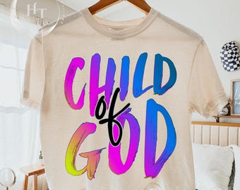 Enfant de Dieu PNG, conception PNG chrétienne, foi chemise PNG, Jésus Png, graphique chrétien rétro, citation biblique Png, sublimation religieuse
