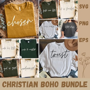 Lot de citations chrétiennes SVG : dessins de versets bibliques (téléchargement numérique)