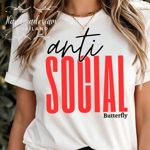 Antisozialer Schmetterling SVG, antisozialer Schmetterling SVG, introvertierter Schmetterling SVG, Motivations-Svg, Selbstliebe-Svg-Mental-Gesundheit-Svg, positives