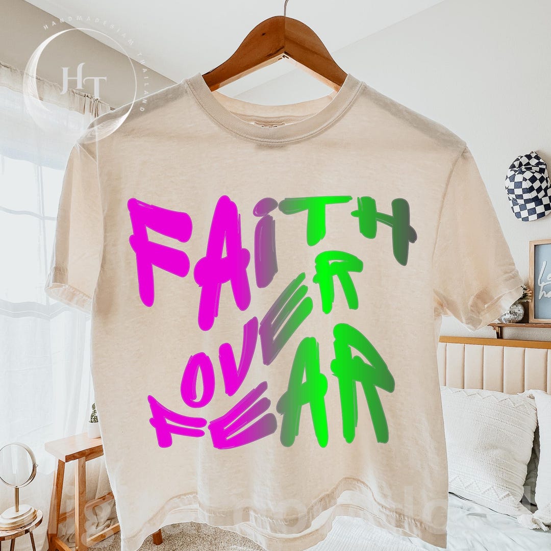 Faith Over Fear Wavy Gradient Svg Png Eps Christian Shirt Design - Etsy