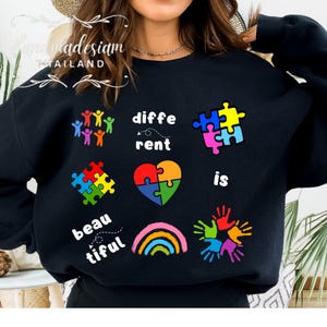 Different Is Beautiful Png, Autism Awareness Quote PNG, Autism Awareness Printable Design, Puzzle Piece Text Sublimation, Inspirational Png