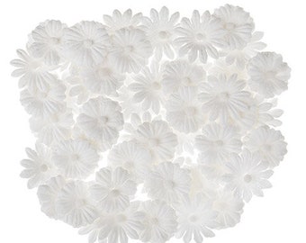 Various pack sizes White Daisy Paper Flower Embellishments Crafts Card Making