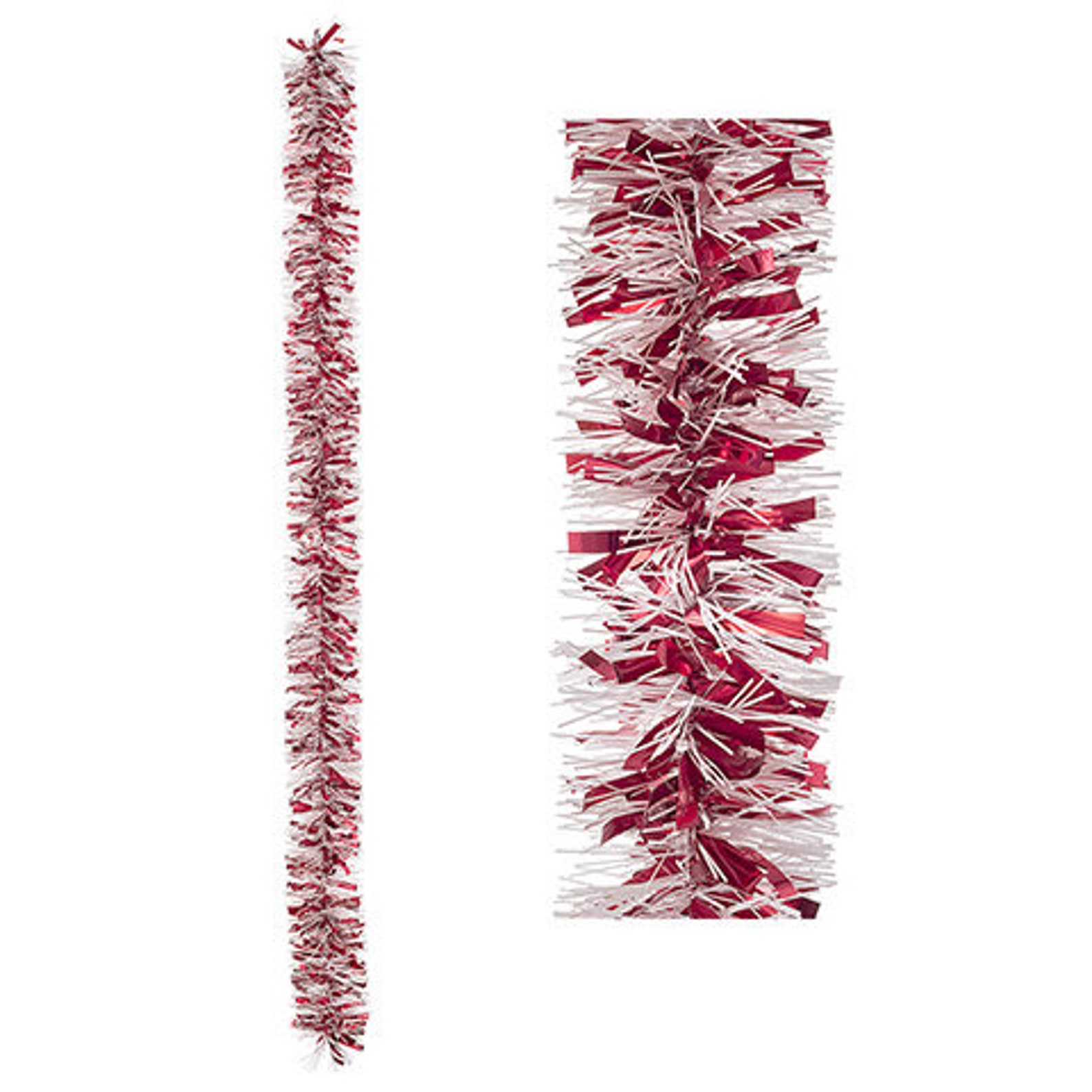 Tinsel Garland Red/white 5.91 Inches X 6 Feet Etsy