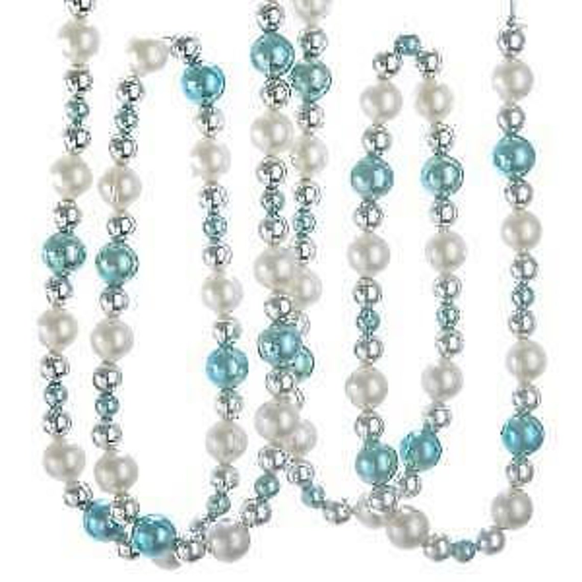 Silver Blue and White Beaded Garland | Etsy