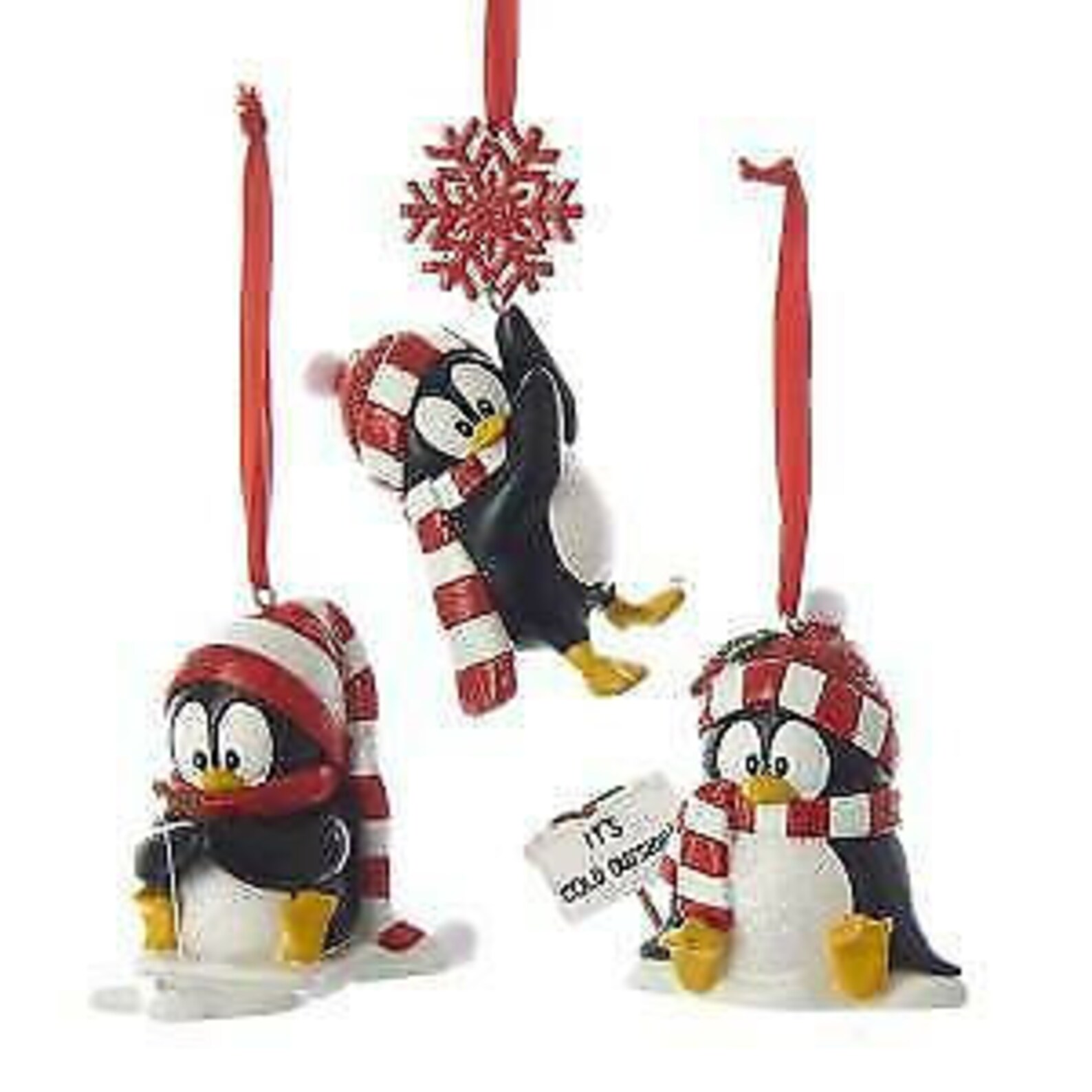 Set of 3 Penguin Ornaments Etsy