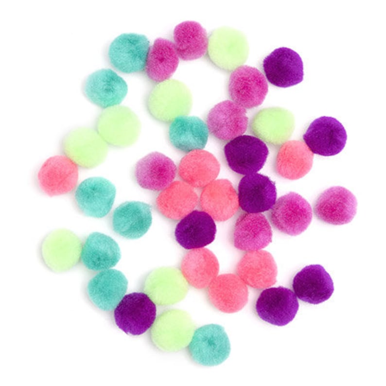 Darice\u00ae Bright Color Pom Poms 40 pack 1 inch