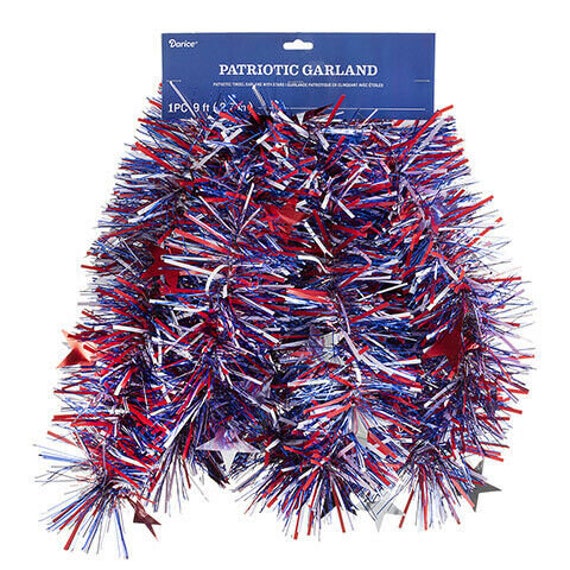 20 inches w Tinsel Darice Fourth of July Patriotic Wreath