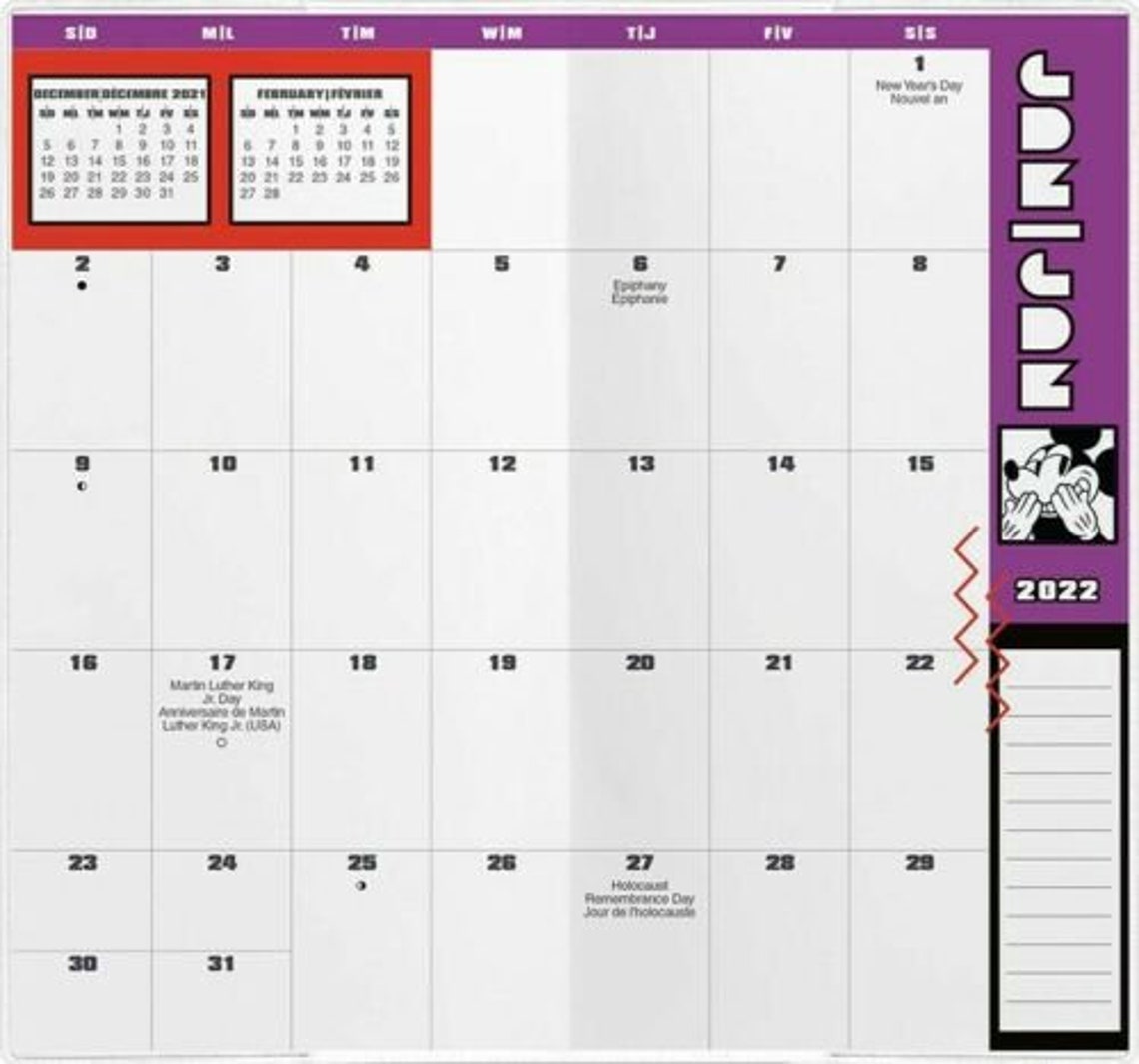 2023 Pocket Calendar Printable Trends International 20222023 Disney Mickey Mouse Pocket Etsy
